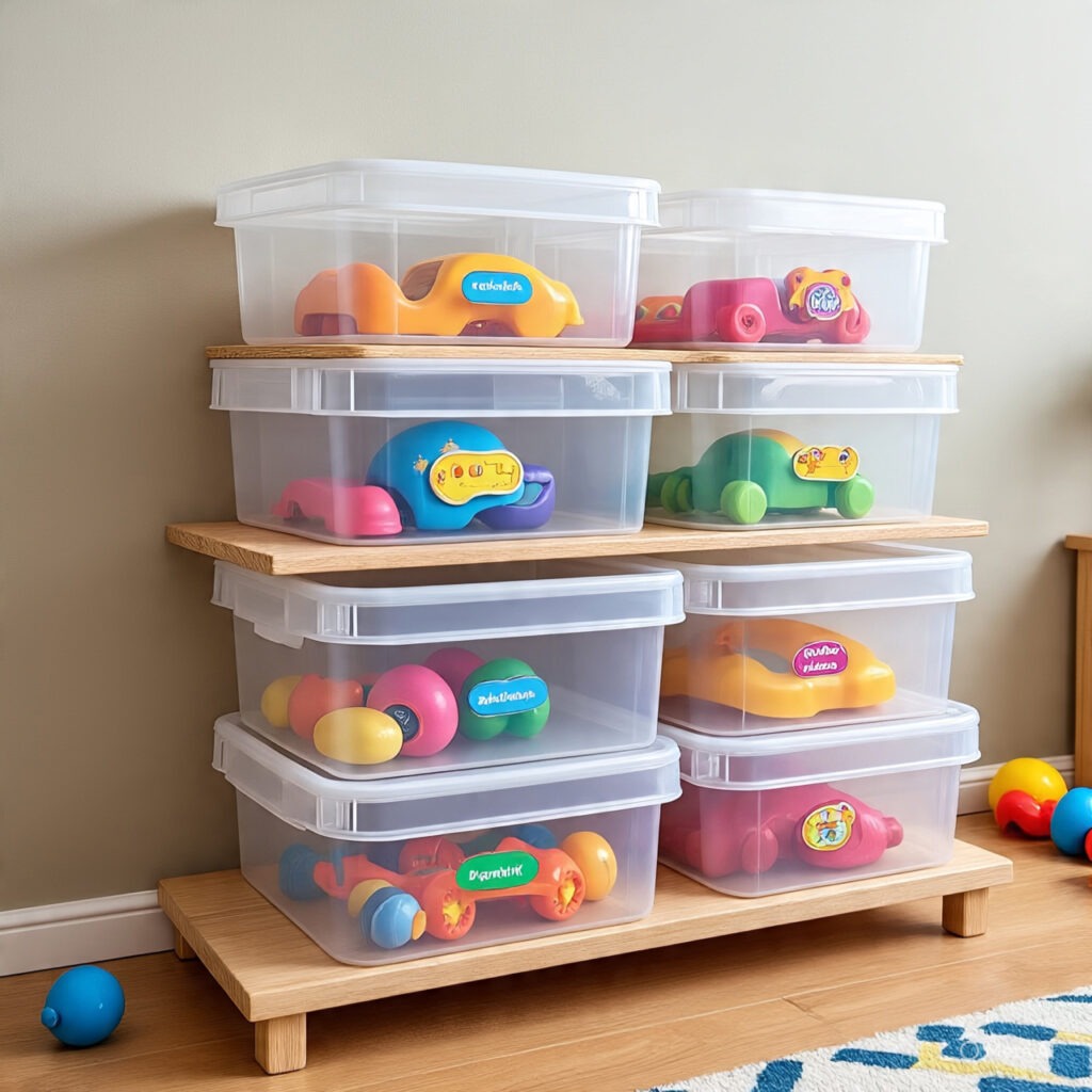 Clear Bins for Toy Storage